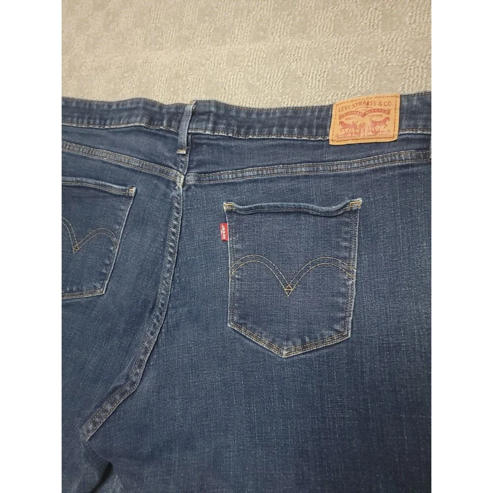 Levis Classic Jean Shorts Womens 24W Stretch Blue Denim Cuffed Hem